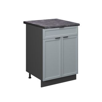 Vicco Mueble Bajo De Cocina Fame-line, Azul Claro-gris, 60 Cm Con Caj&oacute;n, Et Antracita, Vicco
