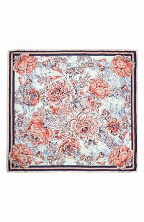 Nicole Miller Floral Satin Square Scarf in Light Blue at Nordstrom Rack