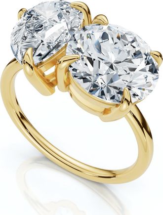 Pompeii3 Certified Toi Et Moi 5Ct Diamond Ring 14k Gold Lab Grown