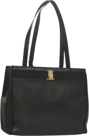 Ferragamo Tweedehands leren handtassen - Dames - Vintage Handtas - Zwart - ONE Size - Leer - Vintage
