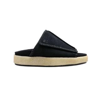 Clarks Heren Overleigh Suede Sliders (Zwart)