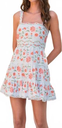Saylor Tanya Stripe Floral Mini Dress In Blue