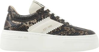 VIA VAI Isa Romi slangenprint dames sneakers - Dames - Sneakers - Bruin - 40 EU - Leer - Schoenen