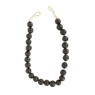 Foreside Home And Garden Bead Garland Black Terracotta & Jute at Nordstrom