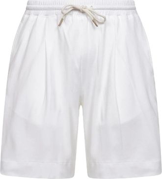 D4.0 Katoenen shorts met trekkoord - Heren - Korte Broeken - Wit - L - Katoen - Korte Broeken