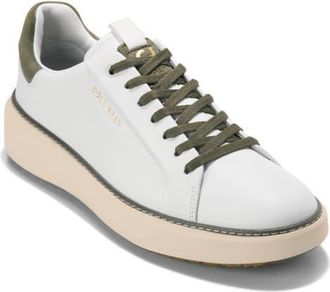 Cole Haan GrandPro Topspin Waterproof Golf Shoe in White /Dusty Olive Suede at Nordstrom, Size 8.5