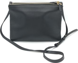 Celine Trio Black Leather Shoulder Womens Bag (Pre-Owned)