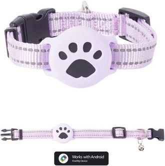 OEM Localizador Gps Compatible Android, Resistente Ip68, Bater&iacute;a Cr2032 (m&aacute;s 1 A&ntilde;o), Collar Nailon Ajustable, Circunferencia Cuello: 28-39 Cm, Morado