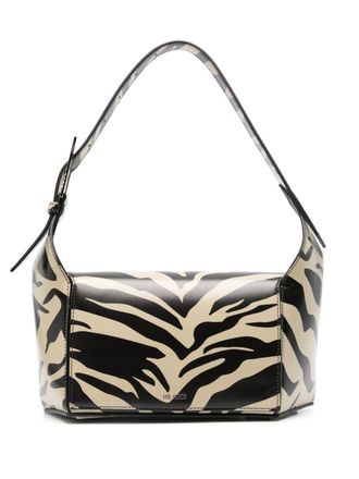 The Attico 7/7 zebra-print shoulder bag - Black