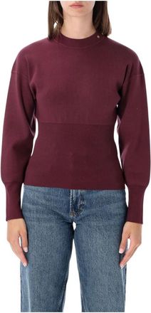 Anine Bing Imane Knit - Dames - Ronde hals truien - Paars - S - Polyester - Truien & Vesten