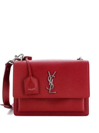 Saint Laurent Sunset Satchel Leather Medium crossbody bag - Rood