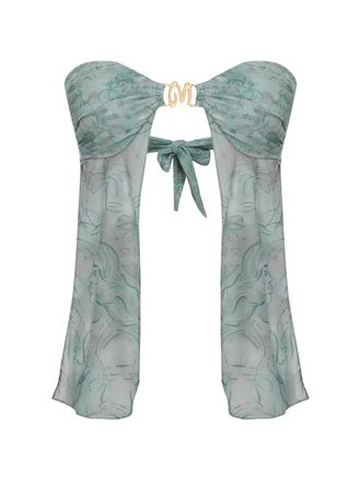 Amir Slama x Jade Picon blouse met bloemenprint en gesp - Blauw