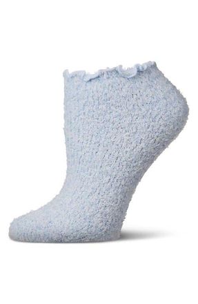 MeMoi Buttersoft Plus Scalloped Edge Ankle Socks in Blue at Nordstrom, Size 9