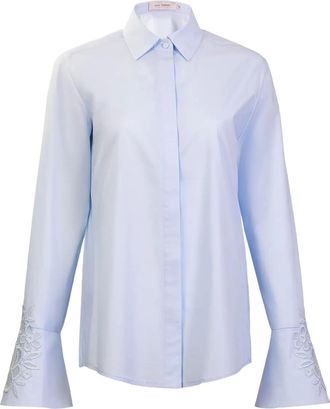 Silvia Tcherassi Neve flared blouse met borduurwerk - Blauw