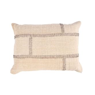 Bazar Bizar Funda de coj&iacute;n de algod&oacute;n en marr&oacute;n y crema 50x70x2 cm