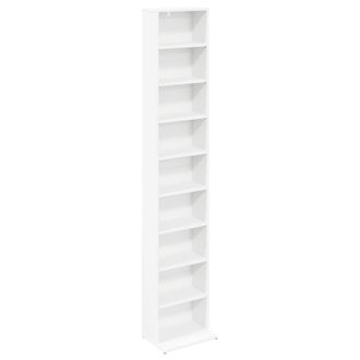 vidaXL Cabinet Para Cds Blanco 33 X 23,5 X 175 Cm Madera De Ingenier&iacute;a Vidaxl