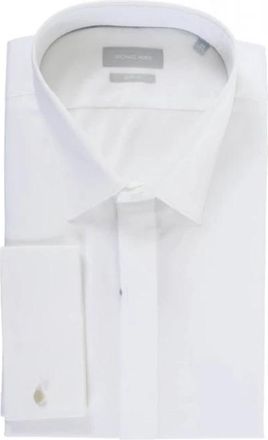 Michael Kors Slim Fit overhemd met knoop op de mouw - Heren - Zakelijke Overhemden - Wit - 5XL - Katoen - Overhemden