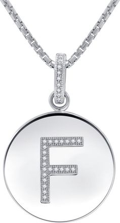 DiamondMuse Diamond Muse 0.10 Cttw Initial Letter Diamond Necklace for Women, Girls, and Men in Sterling Silver