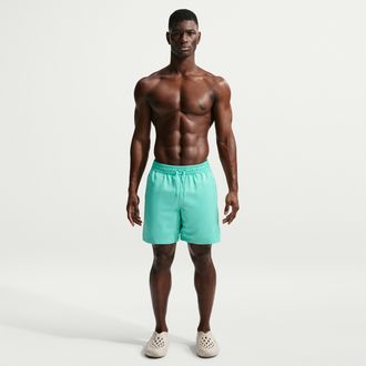 Nike Mens Swim Fadeaway Essential 7 Fully Lined Volley Short in Green | NESSG494-468