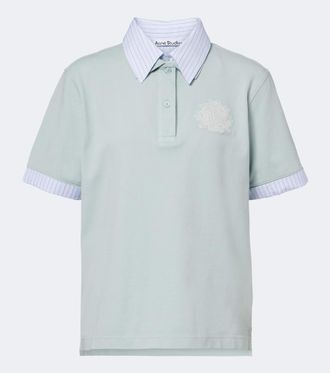 Acne Studios Layered cotton-blend piqu&eacute; polo shirt