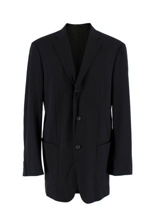Jil Sander Black Single Breasted Wool Blend Blazer Size XL