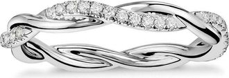 Pompeii3 1/3 Ct Diamond Eternity Petite Twist Vine Eternity Wedding Ring 10k White Gold