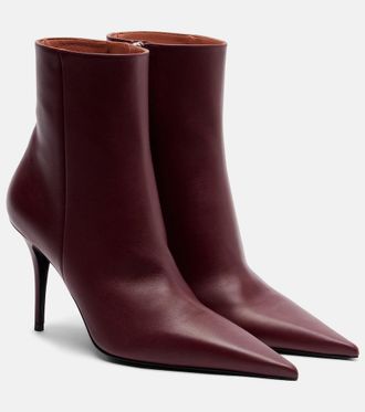 Amina Muaddi Barbara 90 leather ankle boots