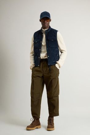 Woolrich uomo Gilet in velluto a coste con trapuntatura a diamante Blu Taglia XXL