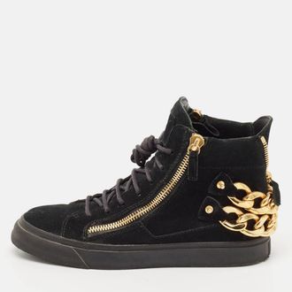Giuseppe Zanotti Black Suede Kriss High Top Sneakers