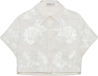 SIMKHAI Callie Shirt - Dames - Overhemden - Wit - XS - Denim - Overhemden