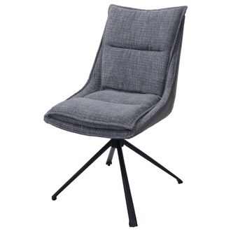 Hhg Nunca Usado] Silla De Comedor Hhg 453, Silla De Cocina, Giratoria Con Retorno Autom&aacute;tico, Tela/textil (420 G/m&sup2;) Oeko-tex, Gris