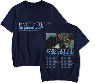 Generic Jame Arthur The Pisces World Tour 2025 T-Shirt, Adult Short Sleeve Tees Crew Neck Casual Unisex Street Daily Wear Cool,Blue,XL