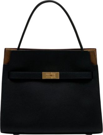Tory Burch Kleine Lee Radziwill Double Tas - Dames - Handtassen - Zwart - ONE Size - Leer - Tassen
