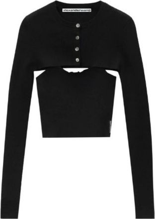 Alexander Wang Zwart Gebreid Vest en Top Set - Dames - Vesten - Zwart - M - Truien & Vesten