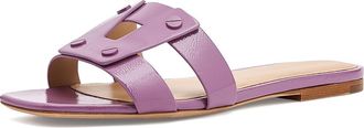 Veronica Beard Via Slide Womens Wedge Shoes Orchid Haze : 9.5 M, Leather
