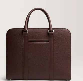 Carl Friedrik Medium size Briefcase - Grain Leather - Dark Brown