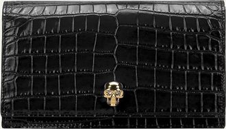 Alexander McQueen Mini Mock-Croc Crossbody Bag with Small Skull
