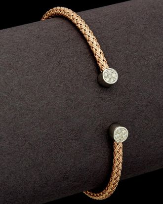 Meshmerise 18K Over Silver 0.15 Ct. Tw. Diamond Mesh Cuff Bracelet