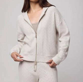 Splendid Sweatersoft Zip Hoodie In Pale Oak