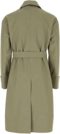 Jil Sander Mens Army Green Cotton Trench Coat 317 Exterior