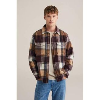 WE Fashion geruit overshirt bruin