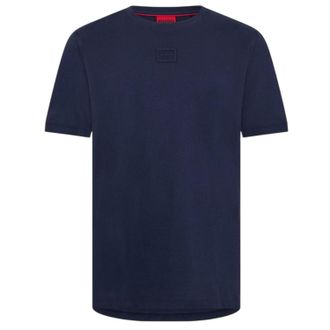 HUGO BOSS Hugo Heren Patch Logo Regular T-shirt (Donkerblauw)