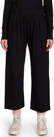 Les Tien Penny Pleat Crop Pant In Jet Black