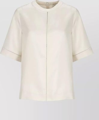 Loulou Studio silk blouse round neck short sleeves
