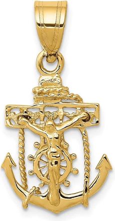 Diamond2Deal 14k Yellow Gold Mariners Cross Pendant