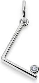 Monica Vinader Lab Grown Diamond Initial Pendant in Sterling Silver L at Nordstrom