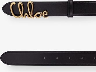Chlo&eacute; Womens Leather Belt Black