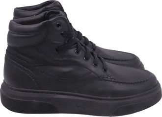 Ferragamo Cassina High-Top Sneakers in Black Leather