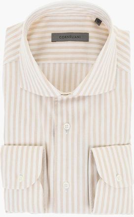 Corneliani Two-Tone Striped Shirt with Spread Collar size 40