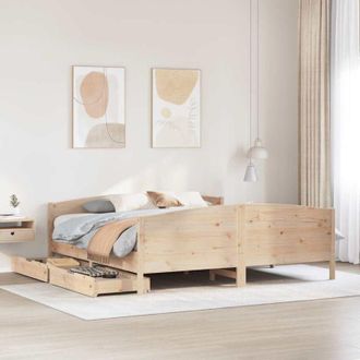 vidaXL Estructura De Cama Sin Colch&oacute;n Madera Maciza De Pino 160x200 Cm Vidaxl